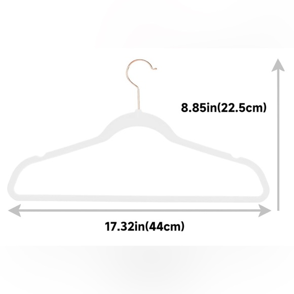 NEW! Mizgi 25ct Non-Slip Velvet Hangers w/ Notched Shoulders & Rose Gold Hanger - Picture 5 of 5